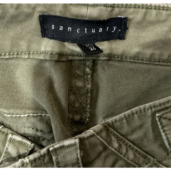 Sanctuary Olive Green Women’s Pants Skinny Ankle Stretch Size 26 - Picture 7 of 7